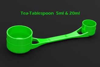 long handle combined tea & tablespoon your home spoon cooking teaspoon measuringspoons 3d print model - Mito3D
