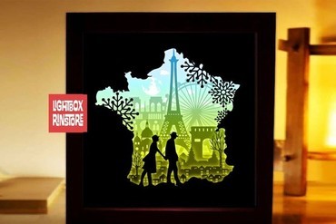 love france v2 lightbox For your home french lampara enamorados lamp 3D print model - Mito3D