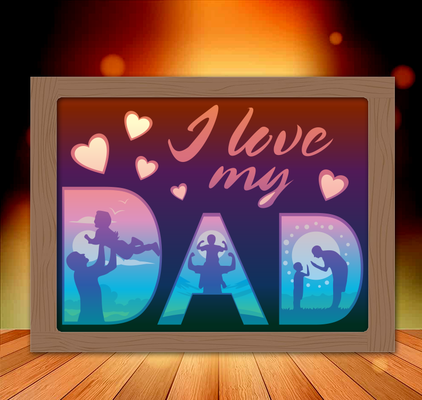 amore my papà padre giorno lightbox lampada padri lampara 3d print model - Mito3D