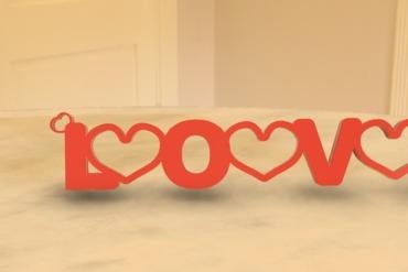 nota amor llavero mensaje 3d Moda romántico accesorio 3d print model - Mito3D