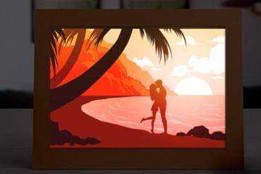 lovers beach lightbox For your home lovers beach lovers beach playa lamp lampara lightbox  3d print model - Mito3D