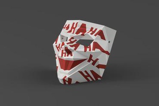low-poly joker - dual extrusion halloween masks toys spooky mask faceted low poly lowpoly frankenstein vampire dracula ghost 3d print model - Mito3D