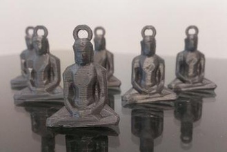 low poly buddha keychain art res key meditate meditation 3d print model - Mito3D