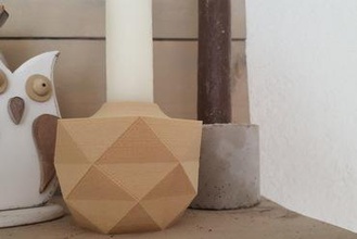 low poly candle holder your home prusa i3 mh design modern woodfill 3d print model - Mito3D