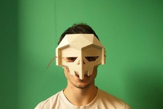 düşük poli şeytan marvin maske flowalistik sanat poly Cadılar Bayramı maskeleri 3d hub 3d print model - Mito3D
