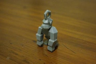low poly donkey kong portachiavi miniature flowalistik gorilla nintendo collezione video giochi 3d print model - Mito3D