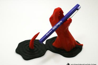 low poly extinção a arte t-rex dinossauro caneta trabalho de escultura 3d print model - Mito3D