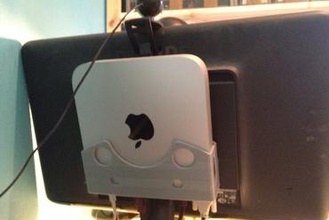 mac mini holder gadget computer screen 3d print model - Mito3D