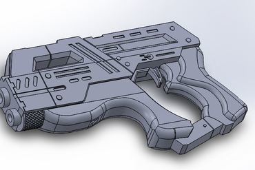 mass effect carnifex first version other hand cannon prop gun 3D print model - Mito3D
