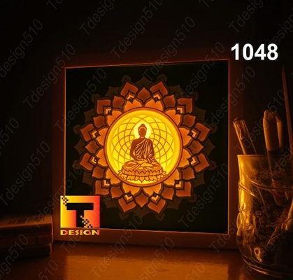 meditando buddha 1 luce scatola lampada budda lampara lightbox buda 3d print model - Mito3D