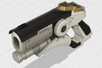 la miséricorde pistolet overwatch v2 solide les jouets 3d print model - Mito3D