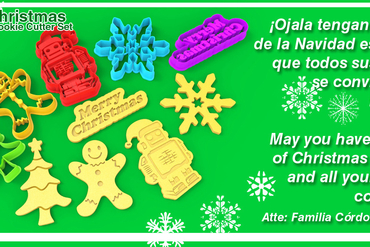 buon natale 3d stampabile cookie cutter set altri pla abs chirstmas stagione felice stampabili 3D print model - Mito3D