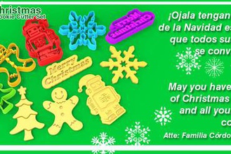 feliz navidad 3d imprimibles cortador de galletas en conjunto otros pla abs cookie chirstmas temporada 3d print model - Mito3D