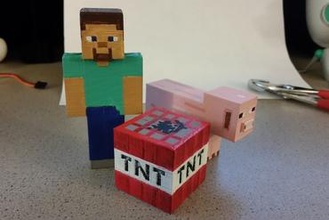 minecraft - steve tnt pig games 3d print model - Mito3D