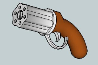 mini pepper box pistol 3d printer parts enhancements 3d print model - Mito3D