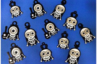 minions keychain magnets - skull skeleton version your home halloween king minion 3d print model - Mito3D