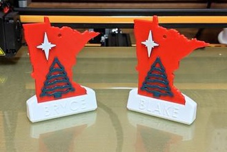 minnesota christmas ornament named base art tree holiday 3d print model - Mito3D