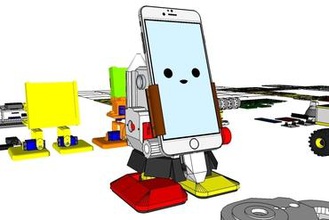 mobbob v2 remix - teléfono inteligente robot con control fabricante de bricolaje del bípedo humanoide 3d print model - Mito3D