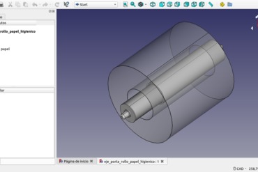 modelo freecad eje porta rollo papel transpiration Nico 3D print model - Mito3D