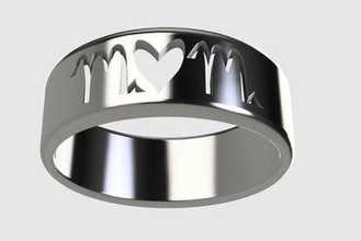 maman anneau de la fête des mères fait grands cadeaux bijoux mothersday conception l'anneau cadeau famille 3d print model - Mito3D