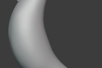lune boucle pendaison art pendentif 3d print model - Mito3D