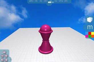 morphi peón pieza de ajedrez los juguetes 3dmodeling android app el chessset juego geométricas ipad ipadmini mínimo minimalismo minimalista juguete morphiapp la educación aprendizaje educativo 3d print model - Mito3D
