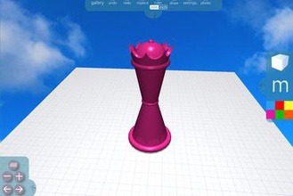 morphi kraliçe satranç parça oyuncaklar 3dmodeling app seti oyun geometrik geometri ipad ipadmini minimal minimalist oyuncak morphiapp eğitim öğrenme 3d print model - Mito3D
