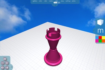 morphi Turm-Schach-Stück - Spielzeug Schach chessset Schach-Stück Schach-set Spiel geometrische geometrie minimal Minimalismus minimalistisch morphiapp Turm Bildungs-Spiel lernen Bildung 3D print model - Mito3D