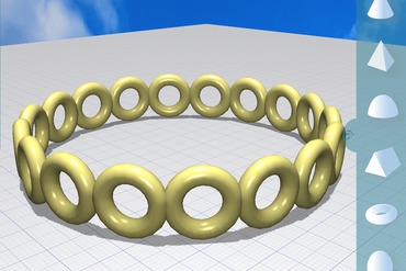 morphi torus bilezik moda aksesuar sanat halhal tasarım eğitim geometrik geometri mücevher takı öğrenme makered makereducation morphiapp buhar tori 3D print model - Mito3D