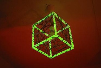 mpf - meshcube lámpara netzw rfel lampe su casa la cubo w a sombra lampenschirm marco rahmen de malla netz fluorescente fluoreszierend 3d print model - Mito3D