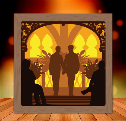 mr wedding light box 2 lamp lampara lightbox pareja enamorados 3d print model - Mito3D