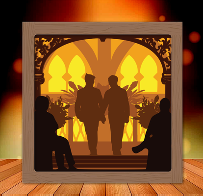 mr wedding light box 3 lamp lampara lightbox pareja enamorados 3d print model - Mito3D