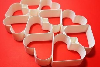 multiple heart cookie cutter For your home valentine love cooking 3d print model - Mito3D