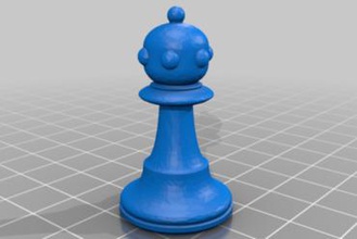 my custom lcd printer chess set games pieces pawn 3d print model - Mito3D
