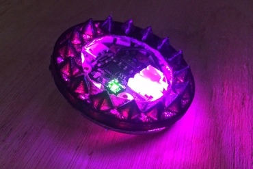 neo pixel ring diffuser 16 led jewelry neopixel 16led brooch design wearable gemma neopixelring 3D print model - Mito3D