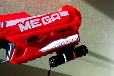 nerf compatible rail flashlight mount toys gun led setscrew 3D print model - Mito3D