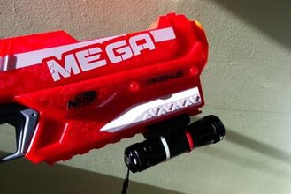 nerf compatible rail flashlight mount toys gun led setscrew 3d print model - Mito3D