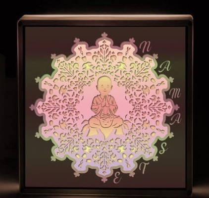 novizio monaco buddha luce scatola lampada lampara lightbox buda 3d print model - Mito3D
