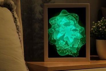 Oceano caja ligera tu hogar casa oceano lámpara lampara acuario 3d print model - Mito3D
