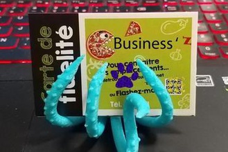 octopus 6 legs miniatures business card stand animal 3d print model - Mito3D