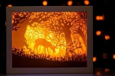 old deer girl light box For your home lightbox lampara lamp christmas ornament 3d print model - Mito3D
