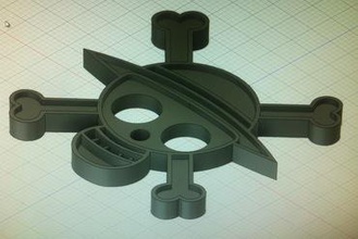 one piece logo keychain other 3d print model - Mito3D