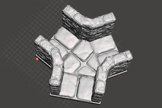 openforge 3 way intersections miniatures rpg gaming wargame terrain wall floor 3d print model - Mito3D