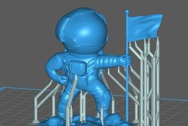 optimizado impresión juguetes 3dprint escultura miniatura fantasía estatua personificación espacio cosmonauta aeroespacial planeta Luna paseo espacial astronauta nasa galáctico astronave galaxia traje dibujos animados 3d print model - Mito3D