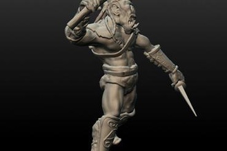 orc 54mm miniatures rpg dungeons dragons monster wargaming 3d print model - Mito3D