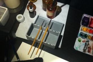 paint brush holder art 3d print model - Mito3D