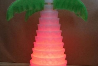 palma albero guidato tè luce cappello cilindro arte ornamento tealight 3d print model - Mito3D