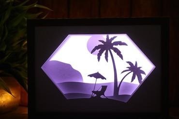 avuç içi ağaçlar plaj şezlong ışık Kutu ev palmiyeler playa Lampara Lamba ışıkbtox 3d print model - Mito3D
