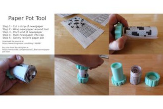 el papel de la olla herramienta su casa jardinería semillas jardín 3d print model - Mito3D