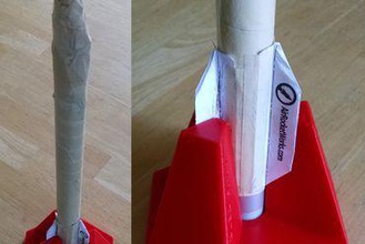 Papier-Rakete-fin-guide Bildung Rakete Papier-Rakete Luft-Rakete Druckluft-Rakete funktioniert airrocketworks 3d print model - Mito3D